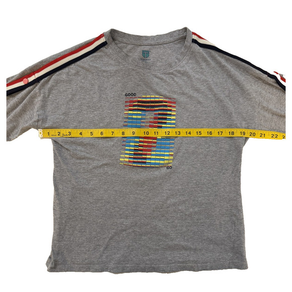 Teamspirit Shirt Mens Medium Striped Sleeve Graphic Good Go Short Sleeve Tee - Picture 5 of 7